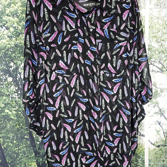 Ronson sheer button down blouse. - Picture 4 of 5